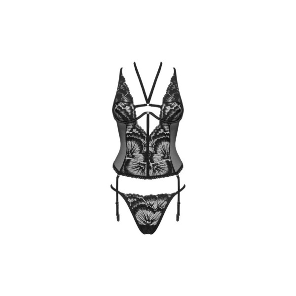 Alessya Corset et string noir